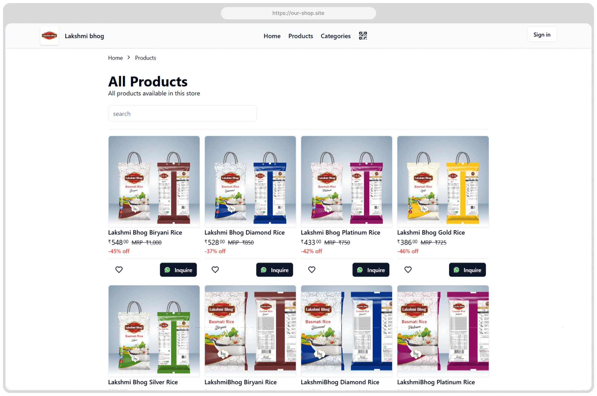 Your Store interface preview